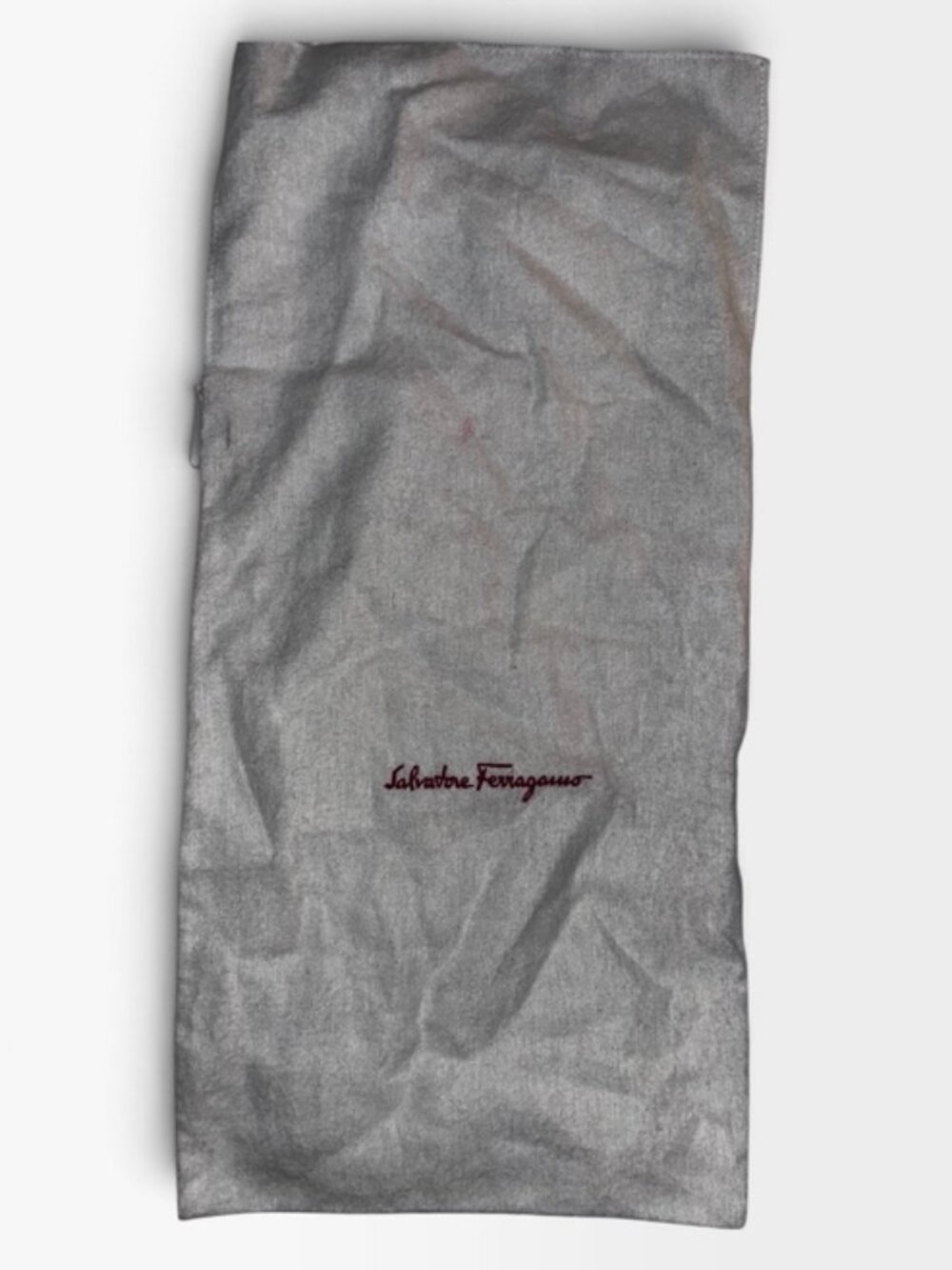 Salvatore Ferragamo white red flamnel cotton shoe drawstring dust bag